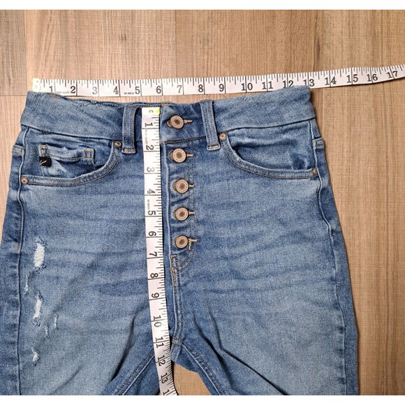 KanCan Womens Dempsey High Rise Ankle Skinny Jeans Button Fly Distressed Size 28 - Picture 9 of 11